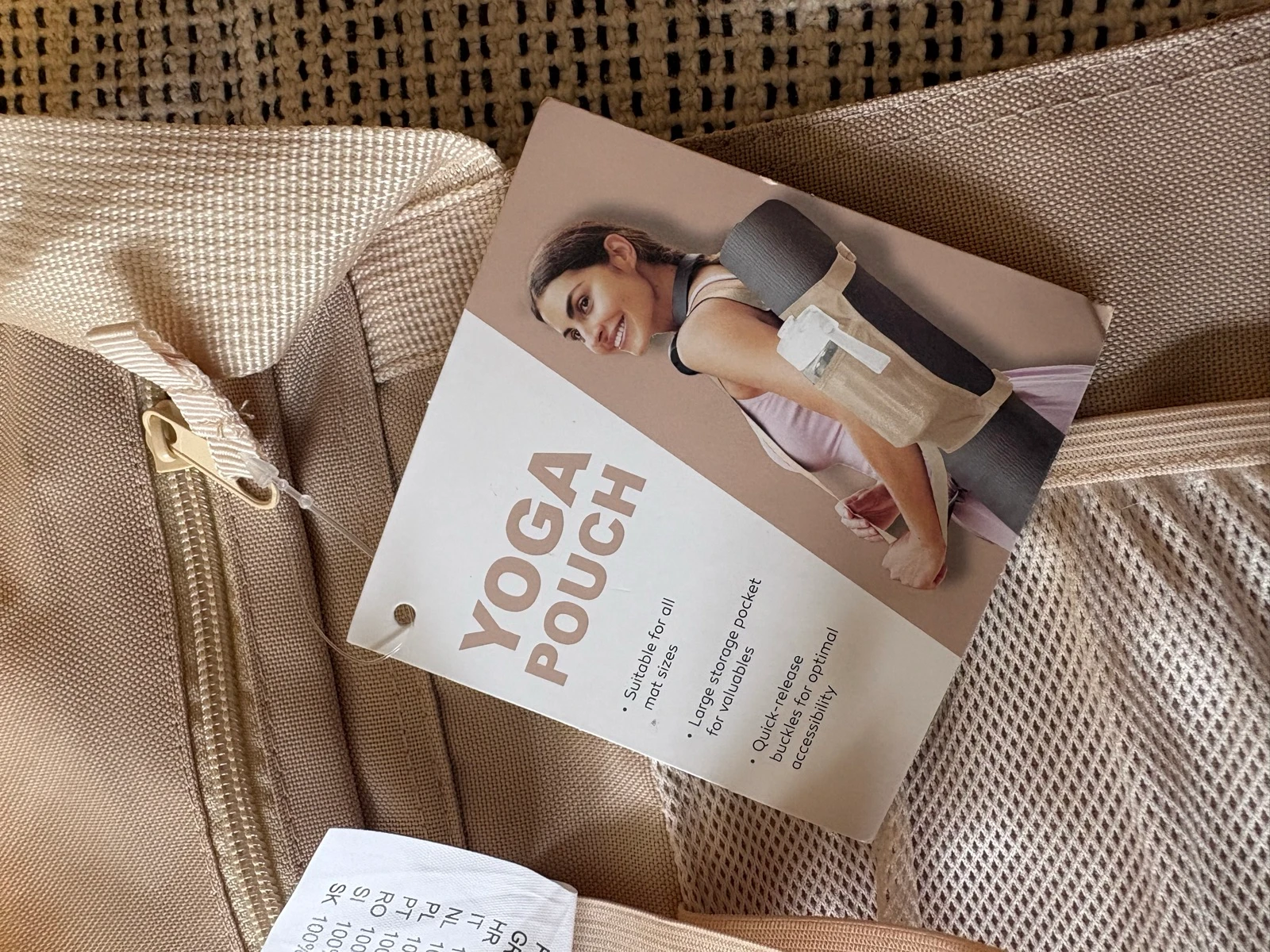 Bolsa arnés para esterilla yoga pilates beige yoga pouch sac tapis